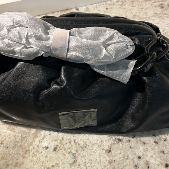 Badgley Mischa Vegan Leather frame clutch. Black - Picture 2 of 11